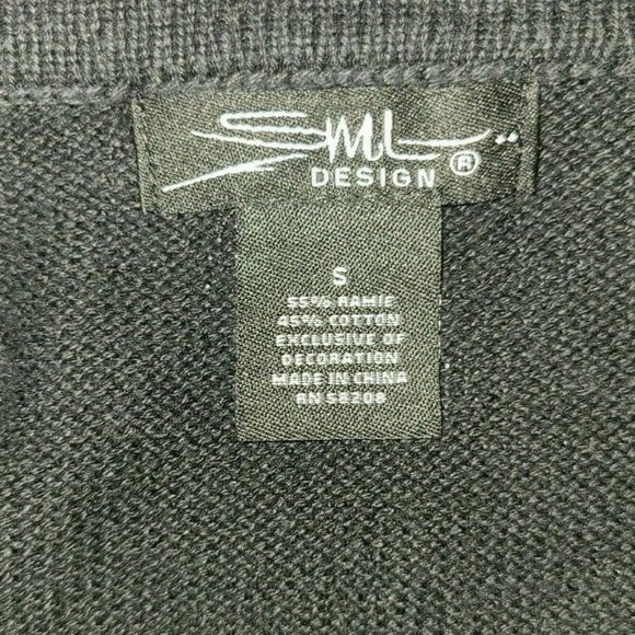 SML Design Christmas Cardigan Black Sweater - Picture 6 of 7
